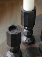 Hand-Carved Solid Wood Candle Holder Collection