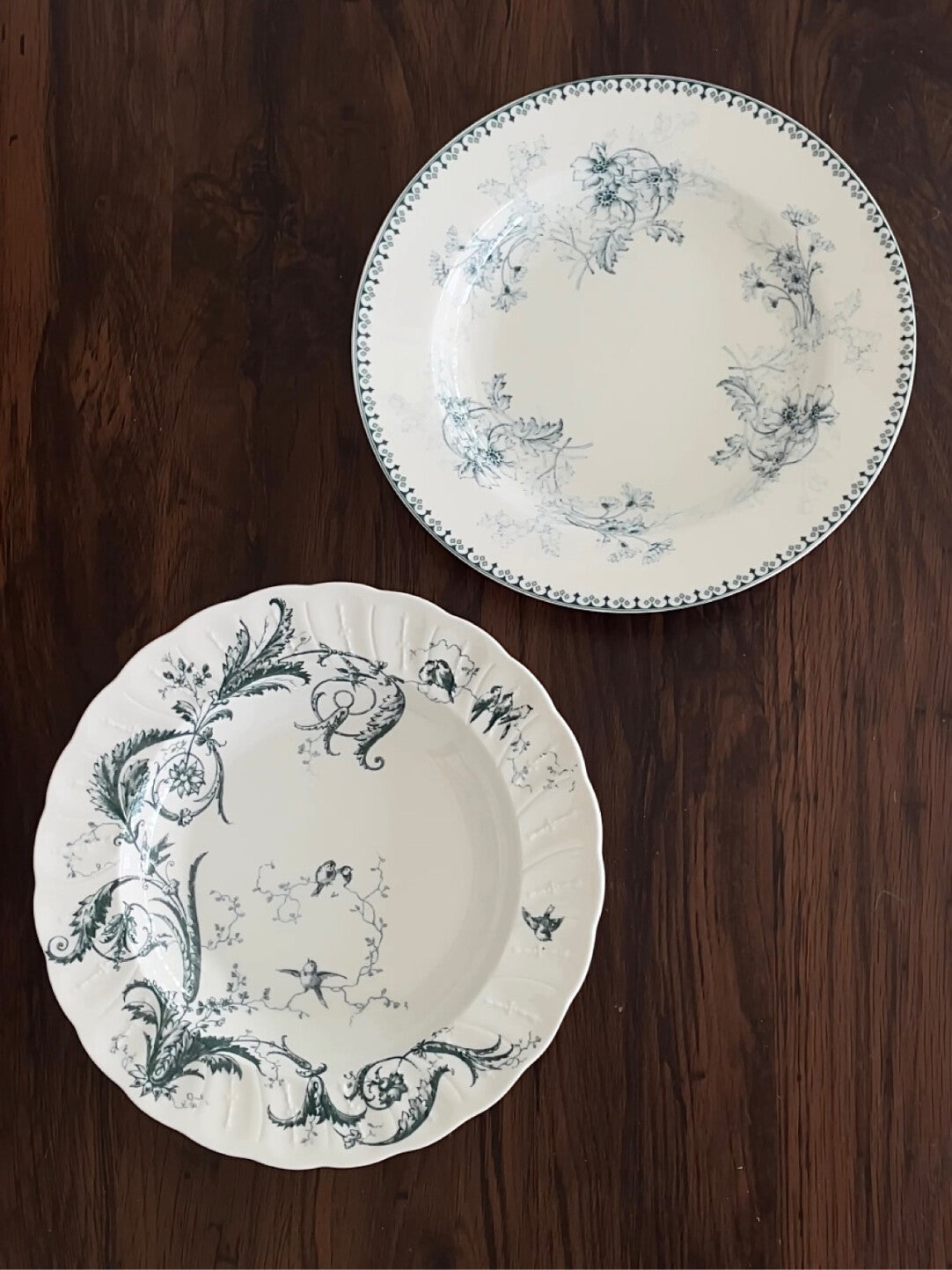 Vintage Botanical Porcelain Dinner Plate Collection