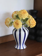 Hand-Painted Blue Stripe Ceramic Decorative Vase