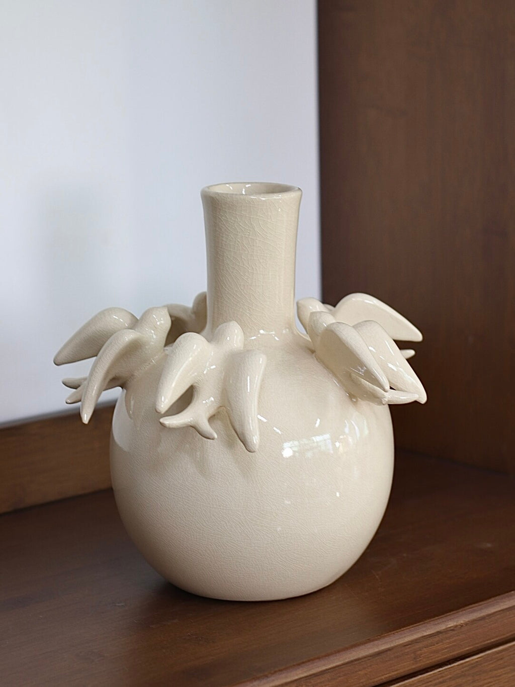 White Dove Ceramic Decorative Vase