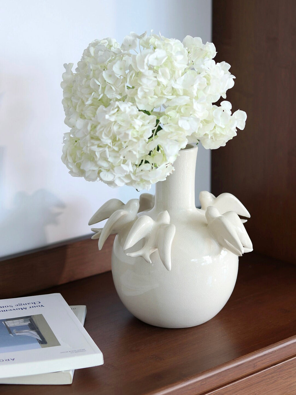 White Dove Ceramic Decorative Vase