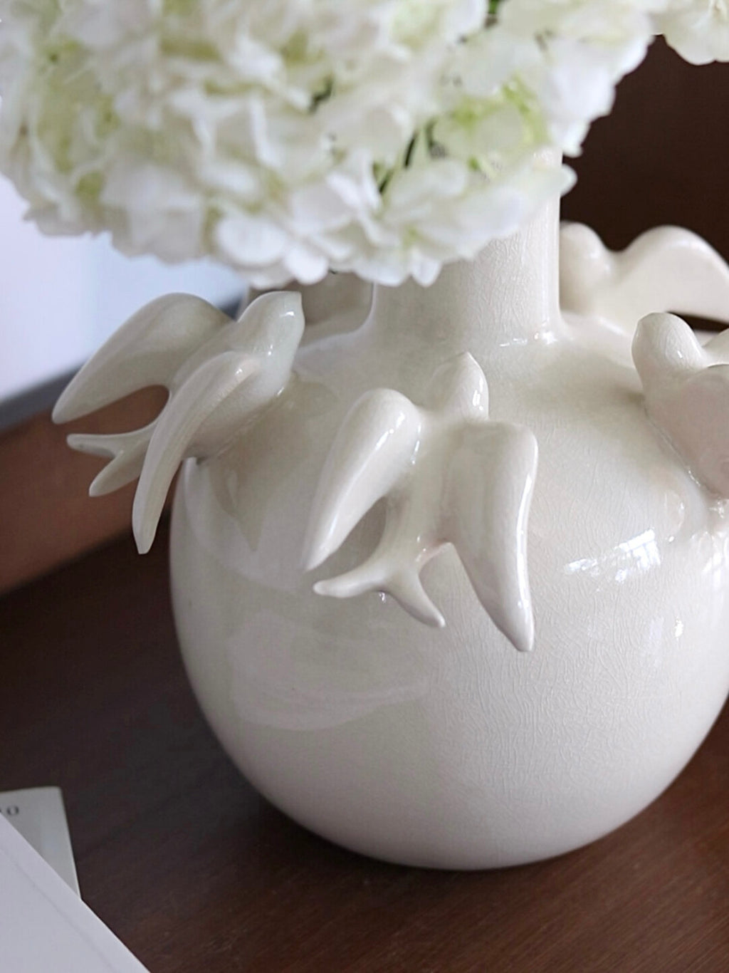 White Dove Ceramic Decorative Vase