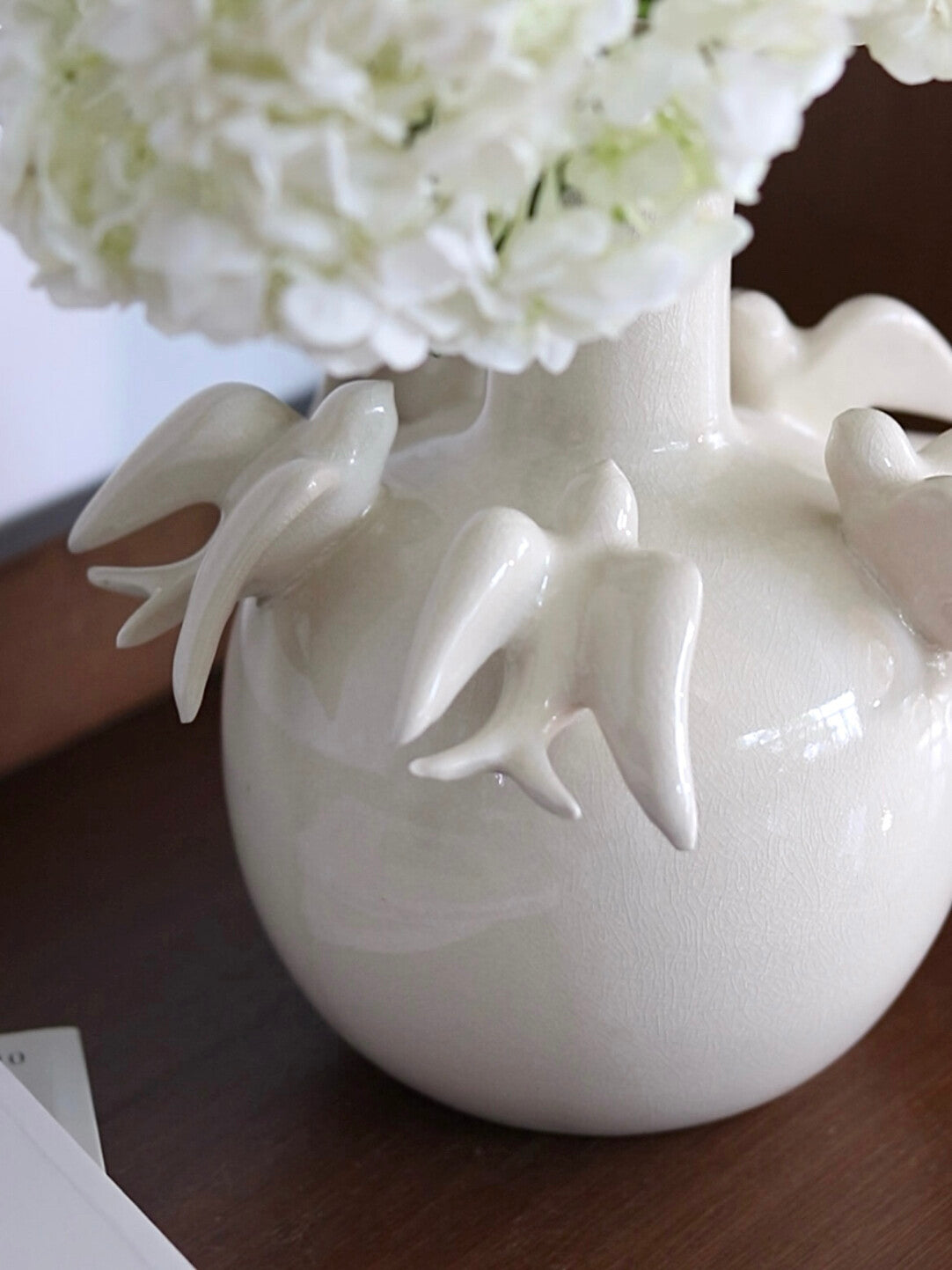 White Dove Ceramic Decorative Vase