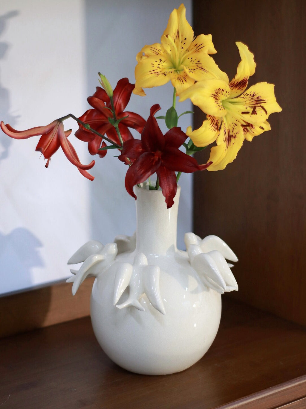 White Dove Ceramic Decorative Vase