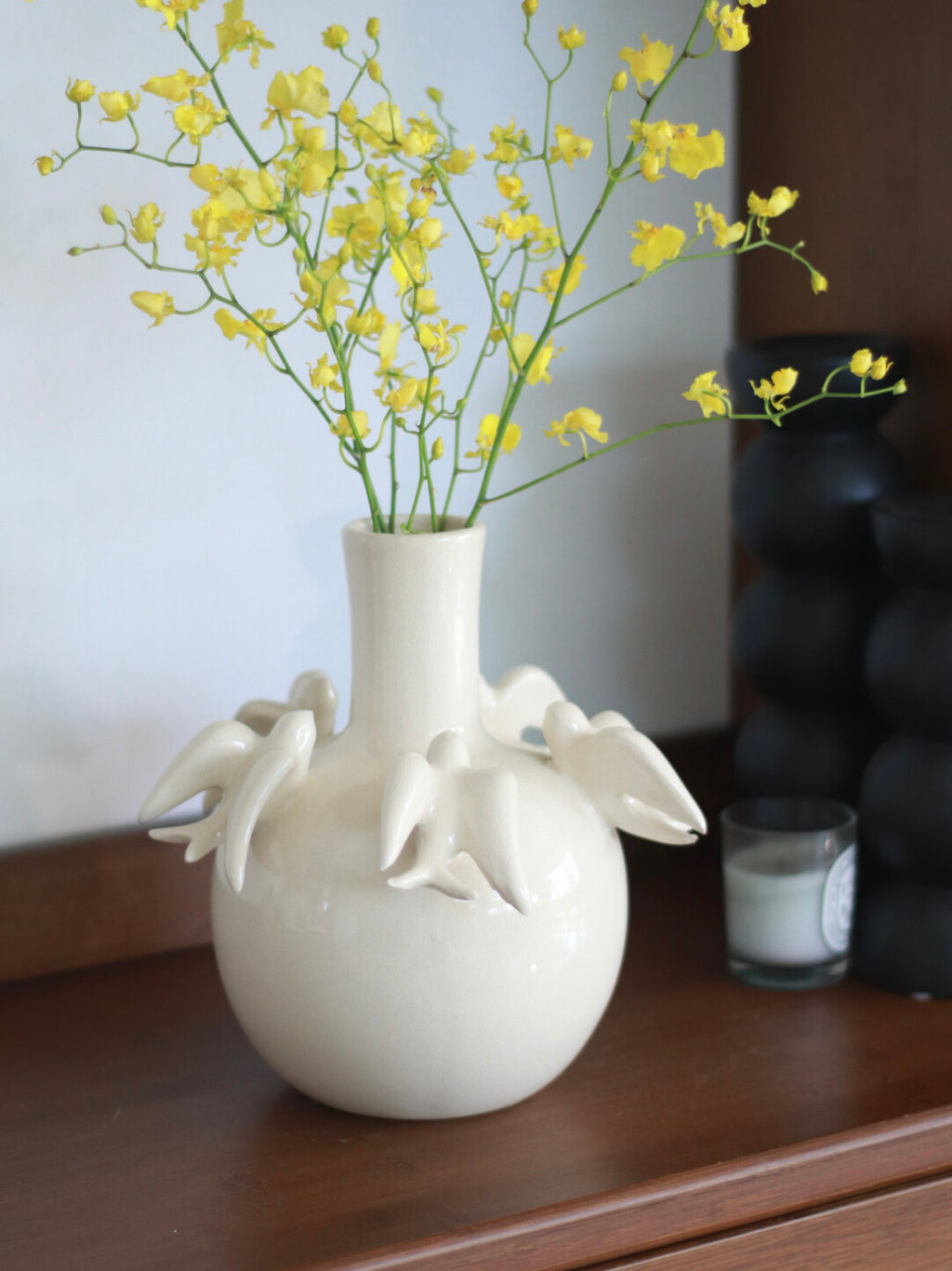 White Dove Ceramic Decorative Vase