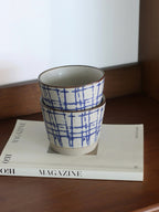 Hand-Painted Blue Pattern Ceramic Mug