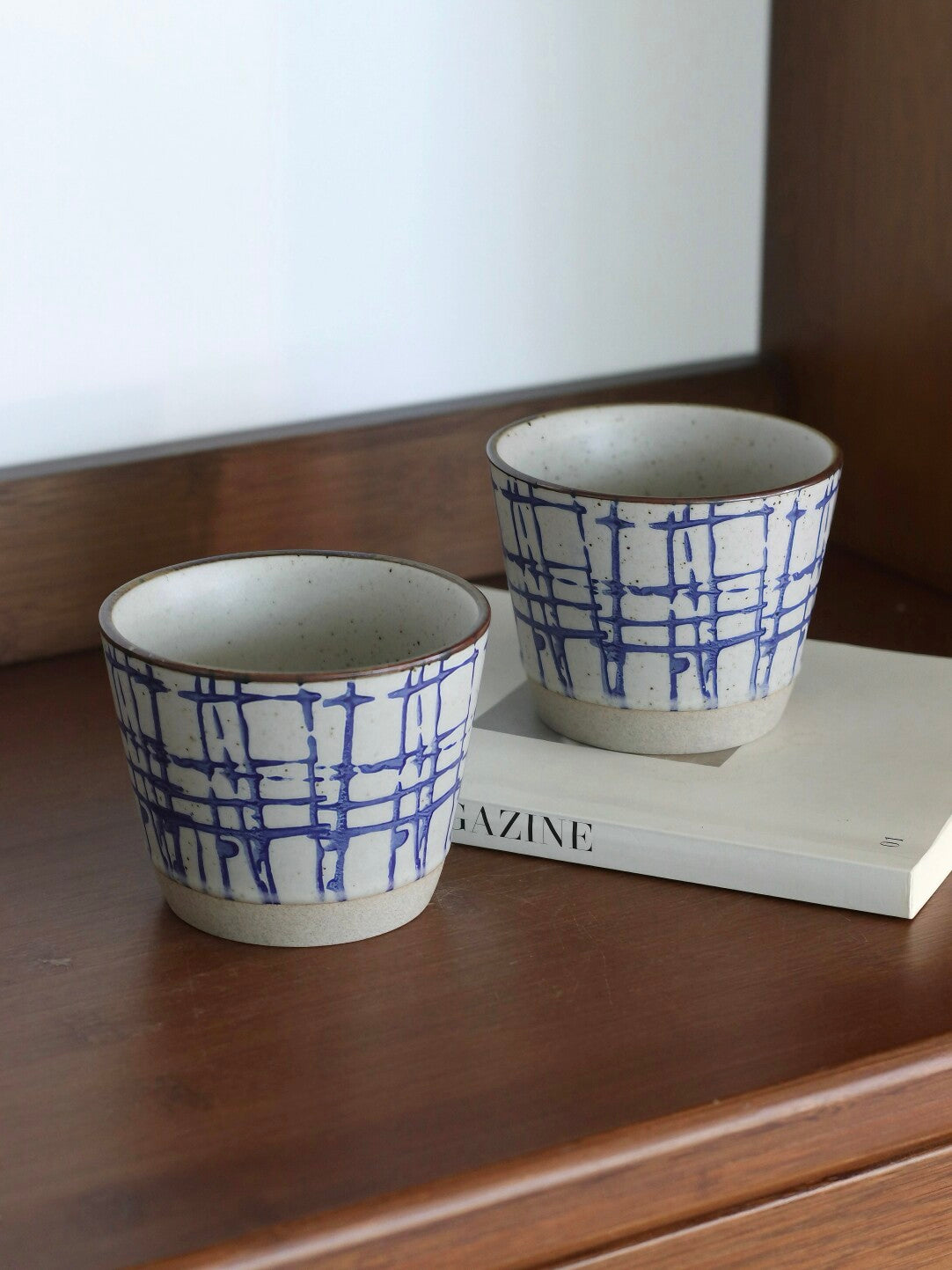 Hand-Painted Blue Pattern Ceramic Mug