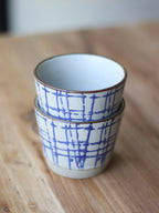 Hand-Painted Blue Pattern Ceramic Mug