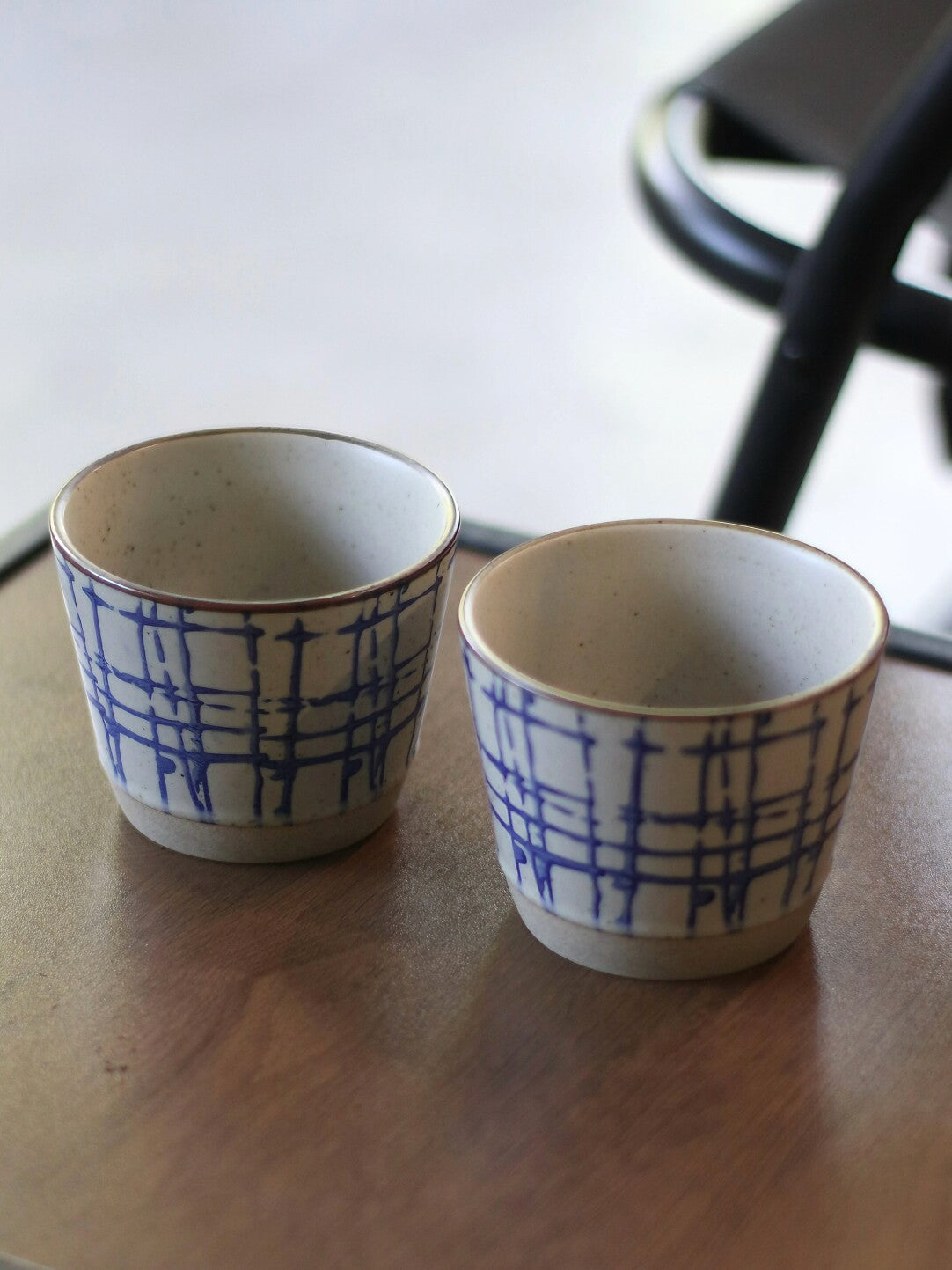Hand-Painted Blue Pattern Ceramic Mug