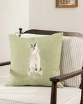 Holland Lop Rabbit Linen Pillow Cover