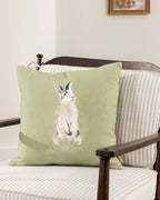 Holland Lop Rabbit Linen Pillow Cover