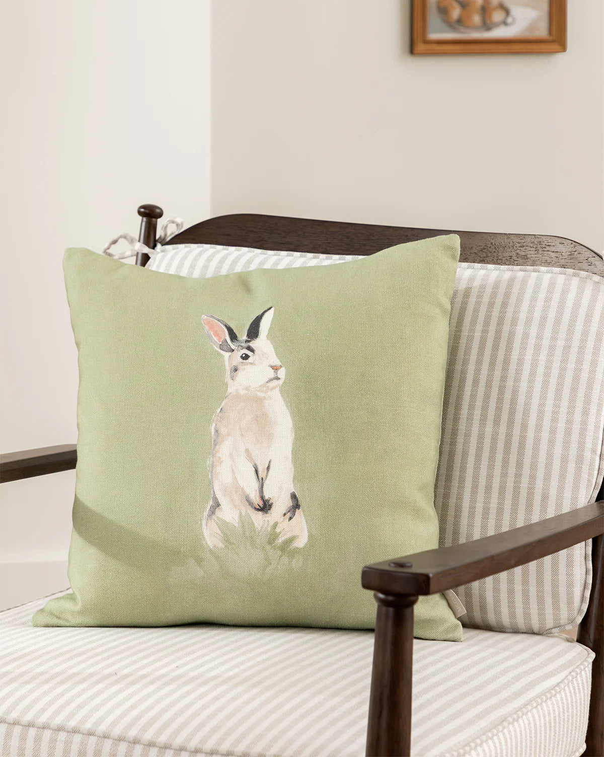 Holland Lop Rabbit Linen Pillow Cover
