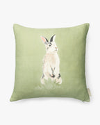 Holland Lop Rabbit Linen Pillow Cover